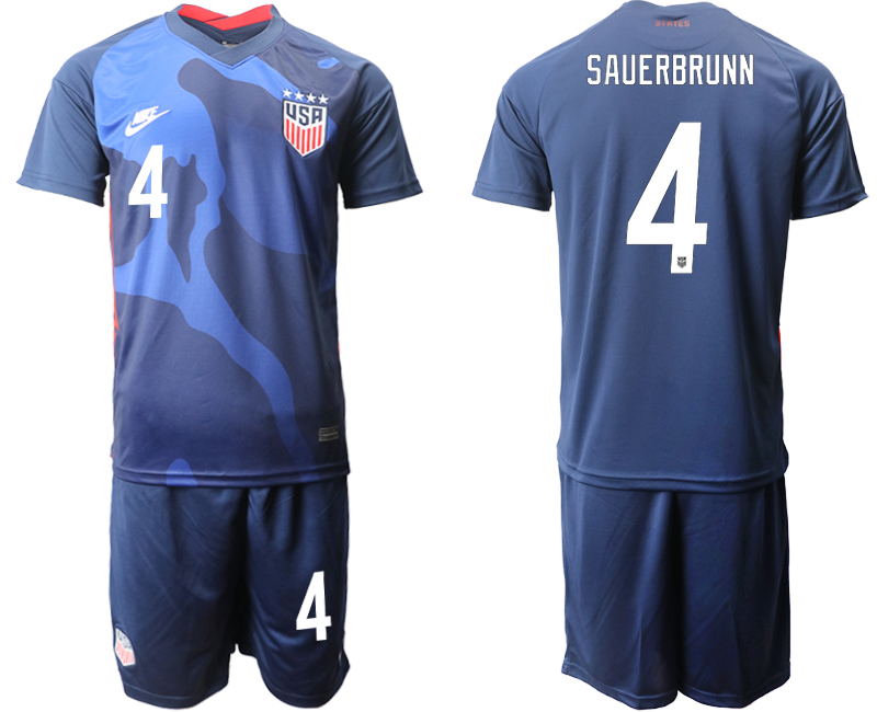 Men 2020-2021 Season National team United States away blue #4 Soccer Jersey